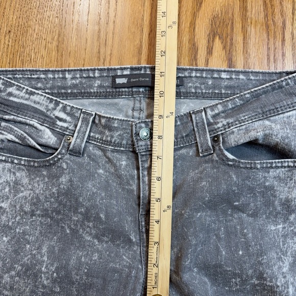 Levi's Demi Curve Low Rise Skinny Jeans Women's 13/31 (34X31) Gray Acid Wash - Picture 9 of 12